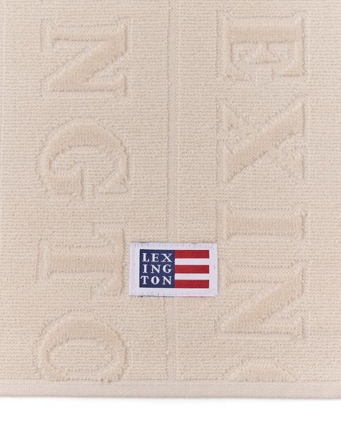 Lexington Velourhåndkle i jacquard med logo, moonbeam